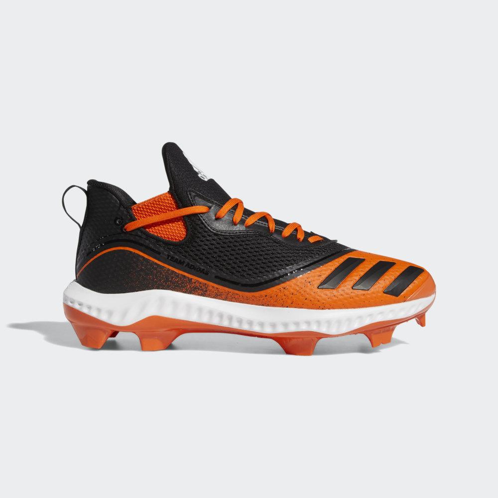 Pantofi Softball Adidas Icon V Bounce TPU Barbati Romania - Negrii/Portocalii G28280